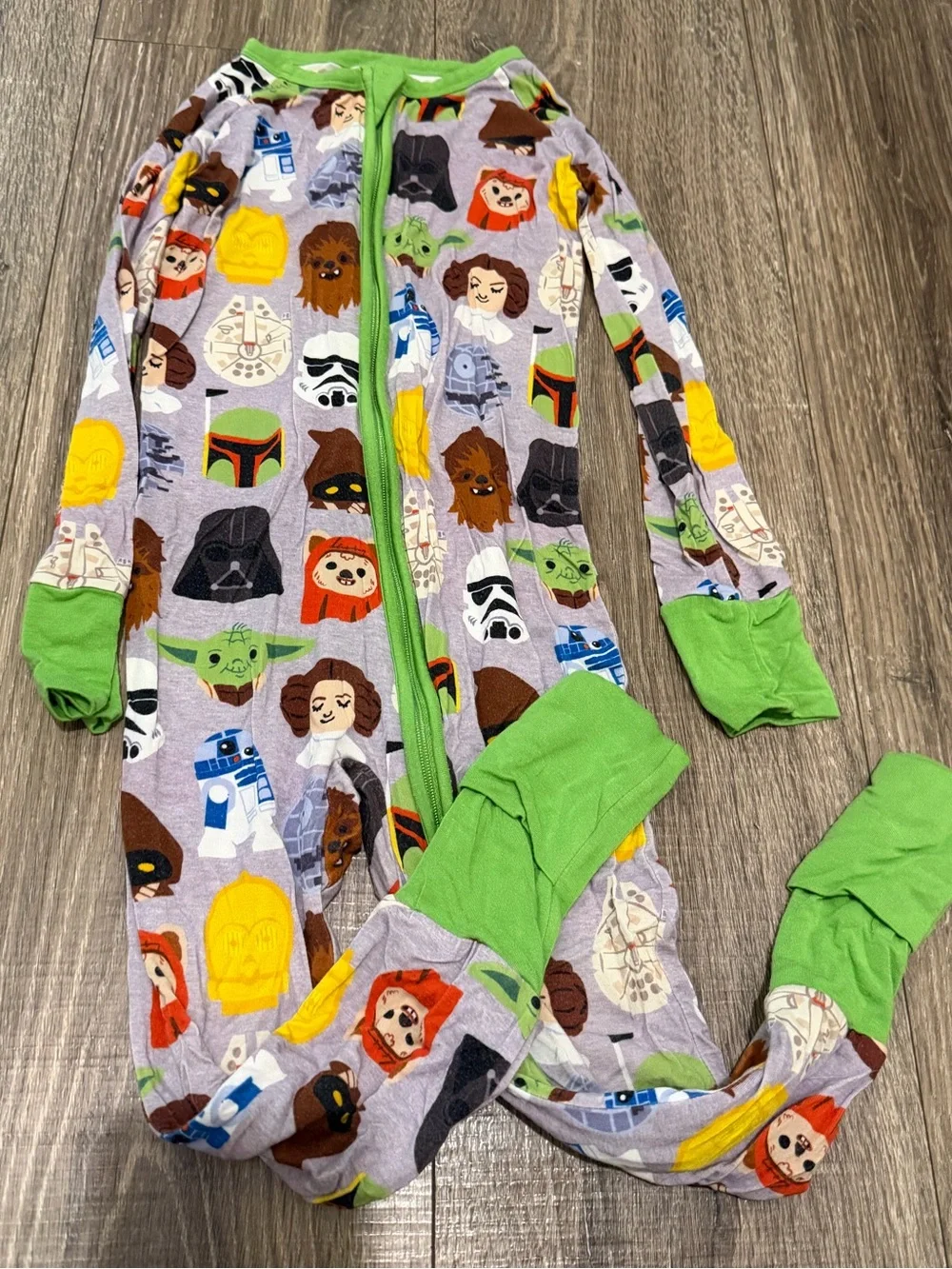 Little Sleepies Gray Star Wars Zippies 3T